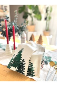 Çam Ağacı Yılbaşı Özel Ağaç Baskı Amerikan Servis 6’lı