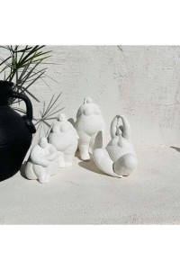 Alle Fat Lady Koleksiyonu Dekoratif Heykel 4lü Beyaz Alle Fat Lady Koleksiyonu Dekoratif Heykel 4lü Beyaz