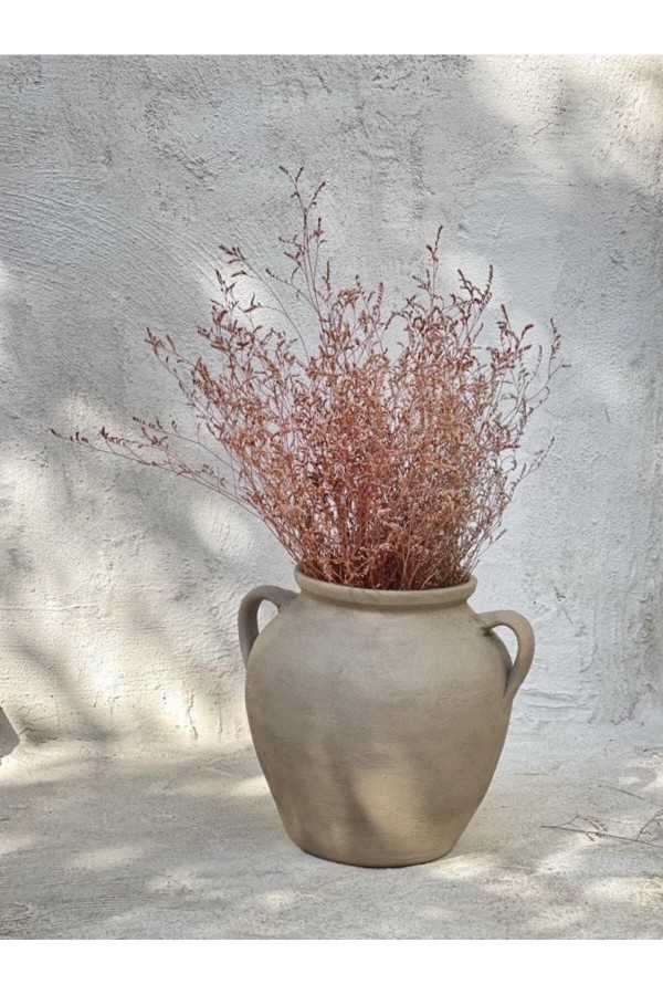 LEMOYA BÜYÜK BOY KULPLU GÖBEKLİ VAZO VİZON