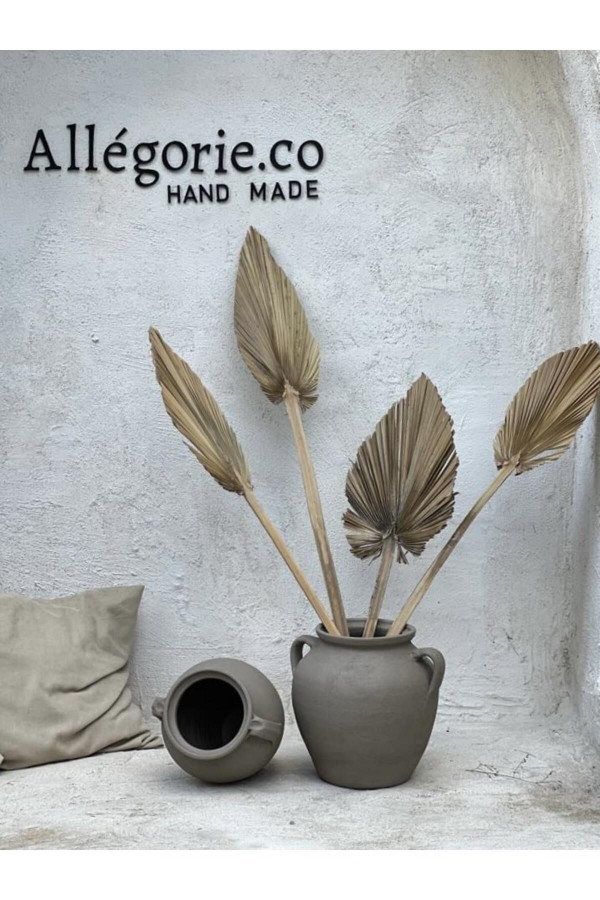 LEMOYA BÜYÜK BOY KULPLU GÖBEKLİ VAZO VİZON