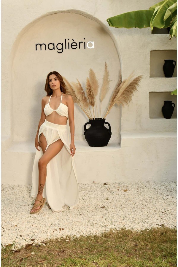 GAİA TAKIM 3 LÜ ETEK CROP UZUN KOLLU ÜST BLUZ