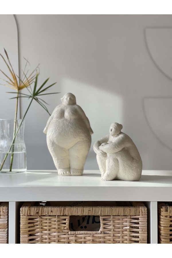 Alle Fat Lady 2li Heykel Koleksiyonu Nu Ve Se Model Krem