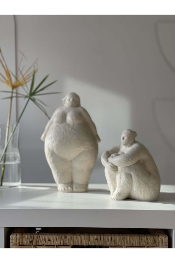 Alle Fat Lady 2li Heykel Koleksiyonu Nu Ve Se Model Krem
