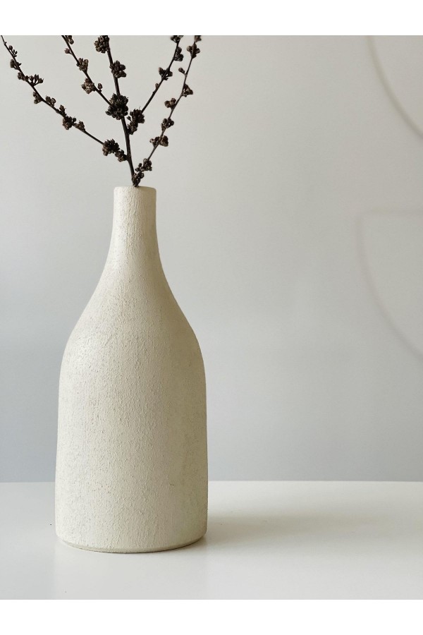 Limre Dokulu Vazo Krem