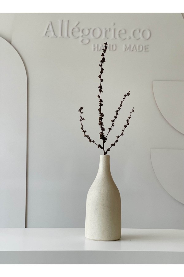 Limre Dokulu Vazo Krem