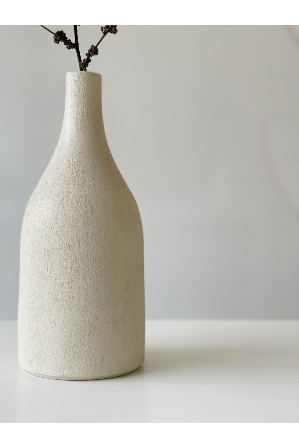 Limre Dokulu Vazo Krem