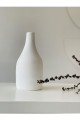 Limre Dokulu Vazo Beyaz