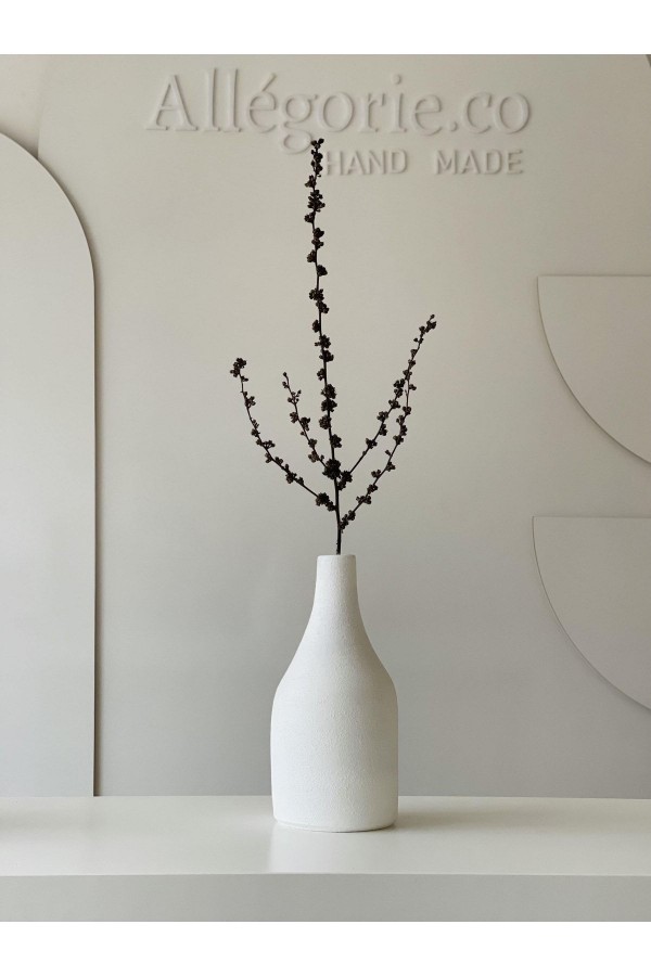 Limre Dokulu Vazo Beyaz