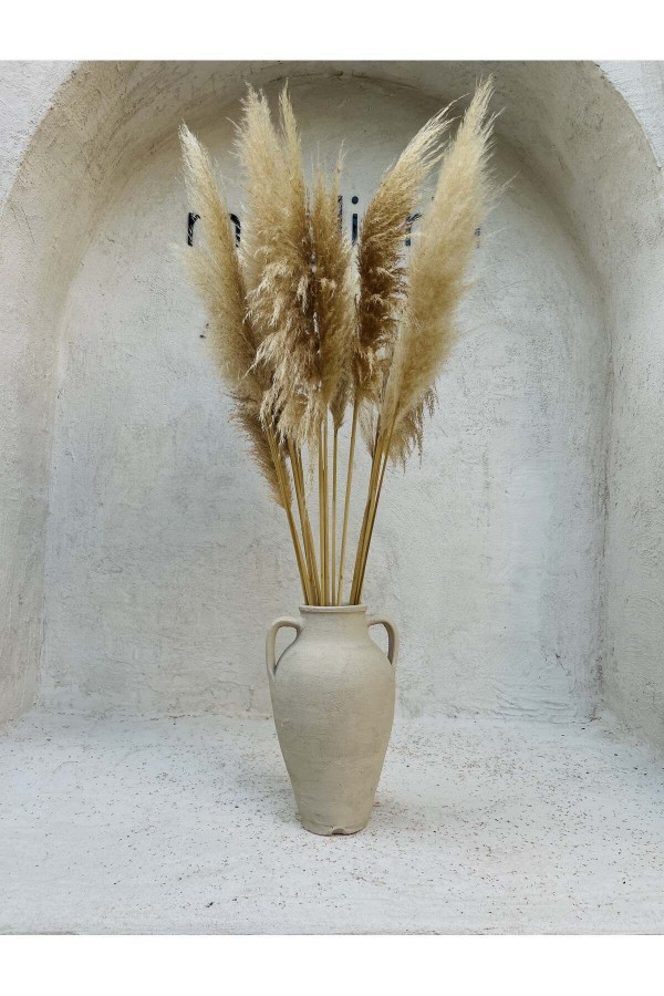 Lana Çift Kulplu Vazo Krem