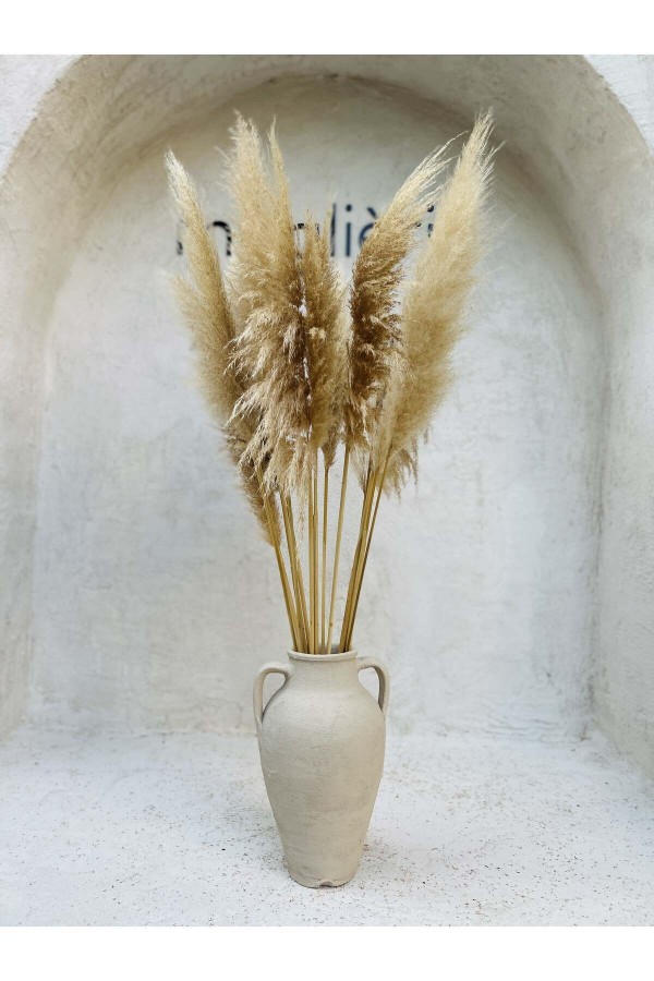 Lana Çift Kulplu Vazo Krem