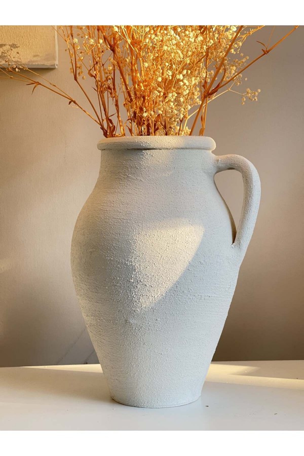 LİMERA DOKULU VE MAT TEK KULPLU VAZO