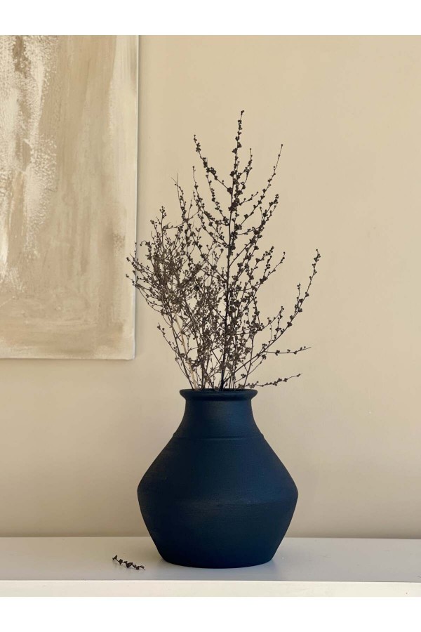 LOCCA DOKULU VE MAT VAZO SİYAH