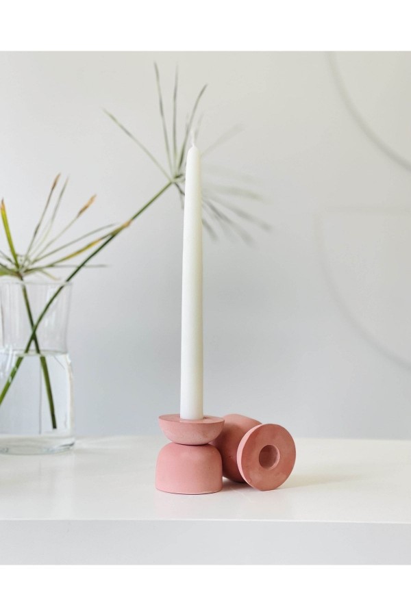 Juwe 2'li Şamdan Mumluk Pembe