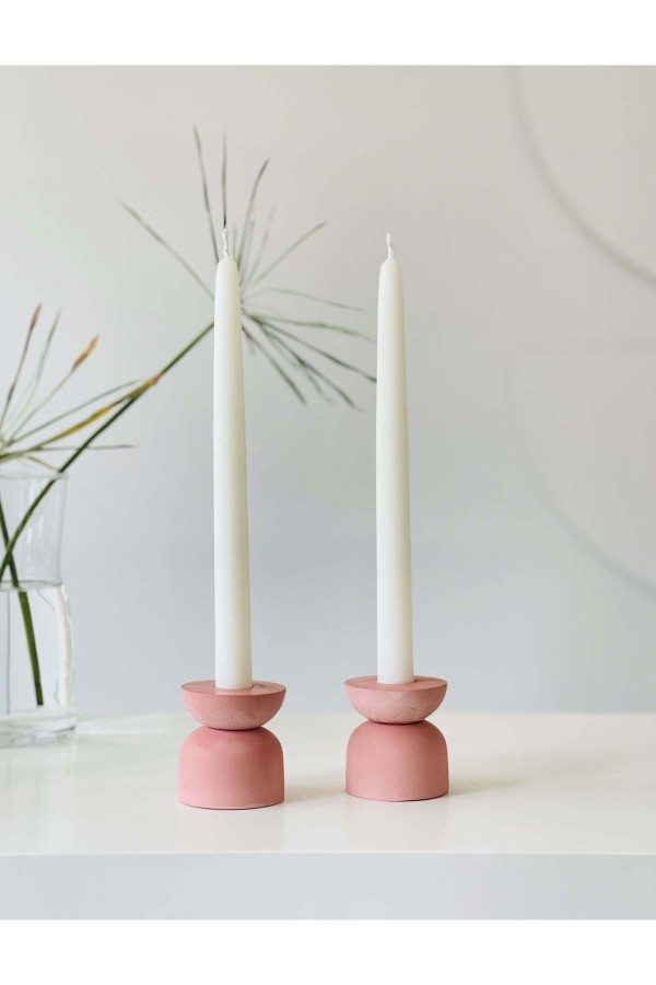 Juwe 2'li Şamdan Mumluk Pembe