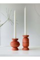 Luwe Ve Juwe 4'lü Şamdan Mumluk Seti Terracotta
