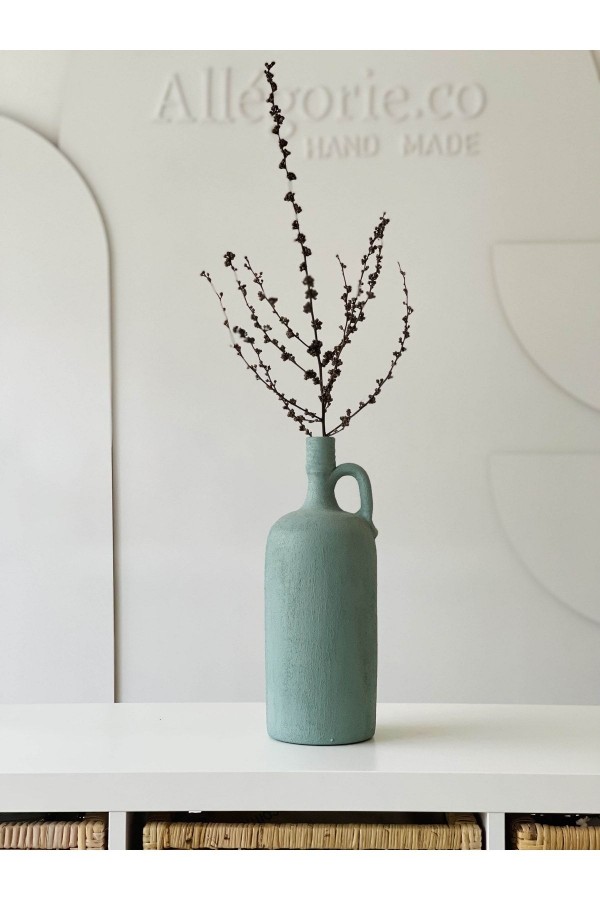 Lingo Tek Kulplu Eskitme Şişe Vazo Yeşil