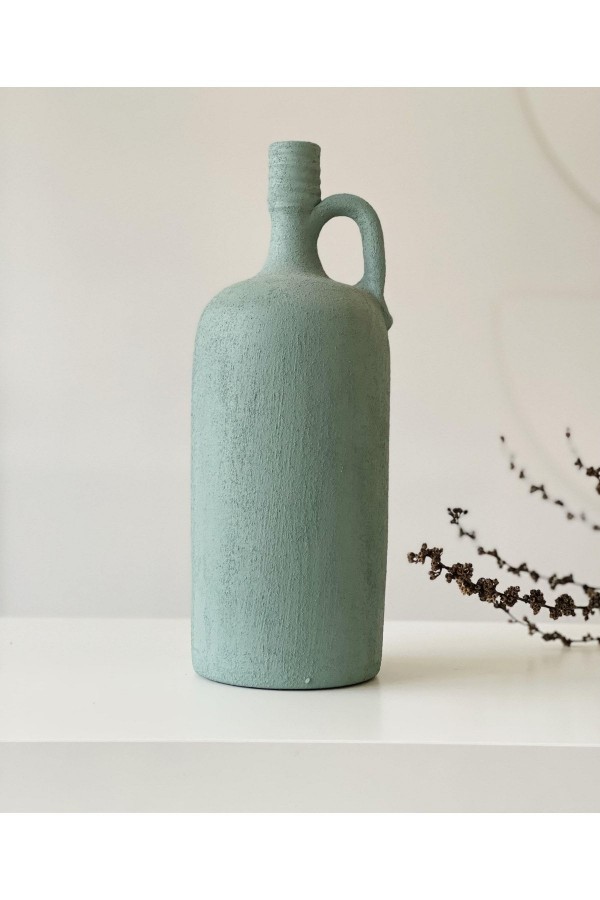 Lingo Tek Kulplu Eskitme Şişe Vazo Yeşil