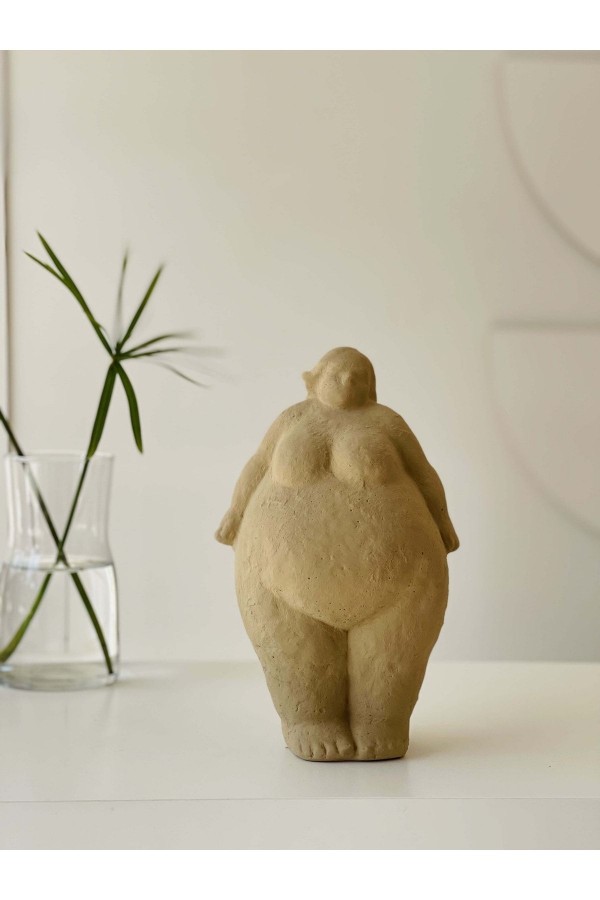 Alle Fat Lady Koleksiyonu Nu Model Bej Keten