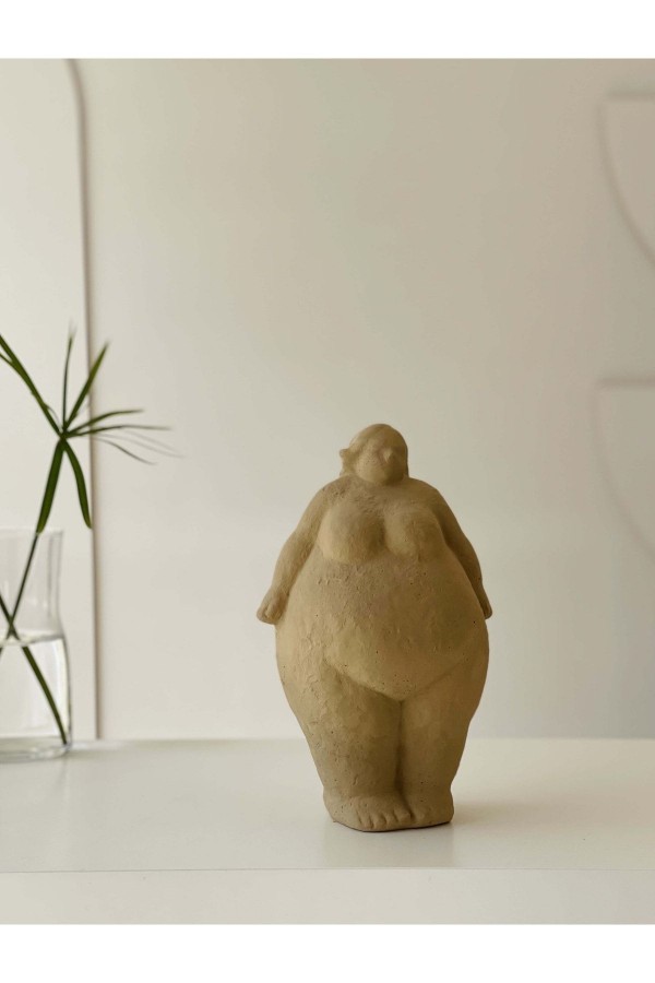 Alle Fat Lady Koleksiyonu Nu Model Bej Keten