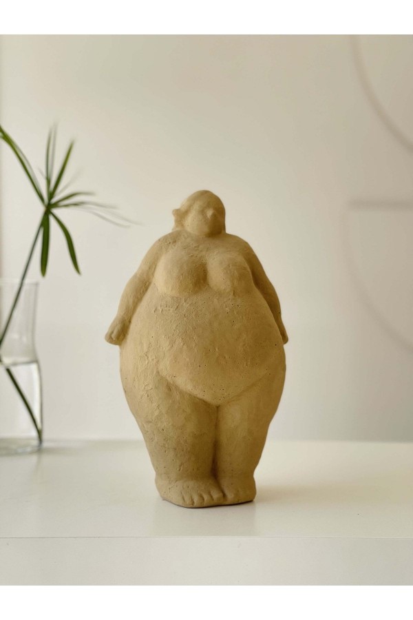 Alle Fat Lady Koleksiyonu Nu Model Bej Keten