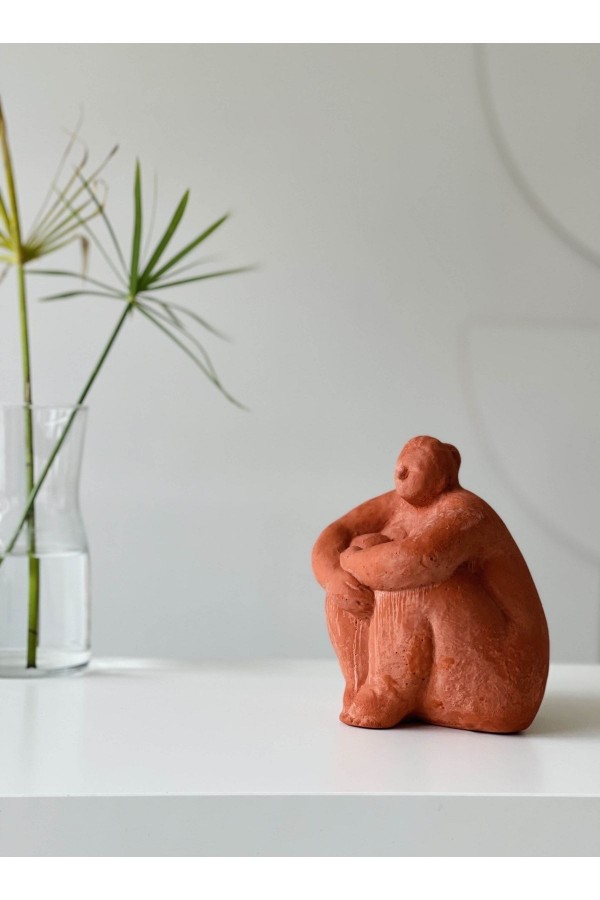 Alle Fat Lady Dekoratif Heykel Model Se Terracotta