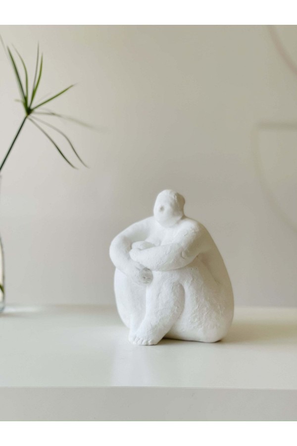 Alle Fat Lady Dekoratif Heykel Model Se Beyaz