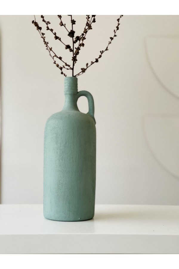 Lingo Tek Kulplu Eskitme Şişe Vazo Yeşil