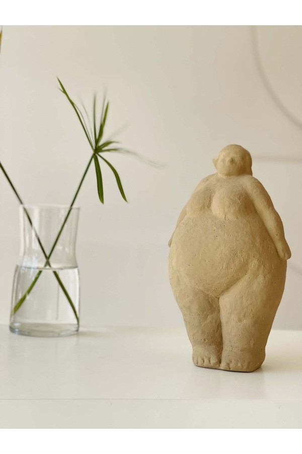 Alle Fat Lady Koleksiyonu Nu Model Bej Keten