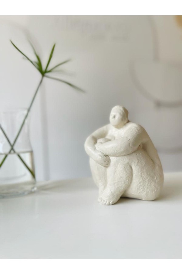 Alle Fat Lady Dekoratif Heykel Model Se Krem