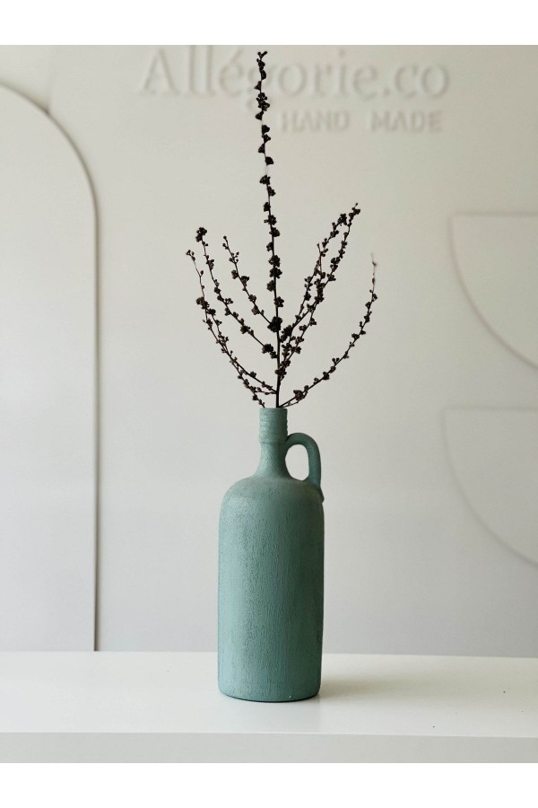 Lingo Tek Kulplu Eskitme Şişe Vazo Yeşil