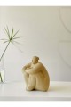 Alle Fat Lady Dekoratif Heykel Model Se Bej Keten
