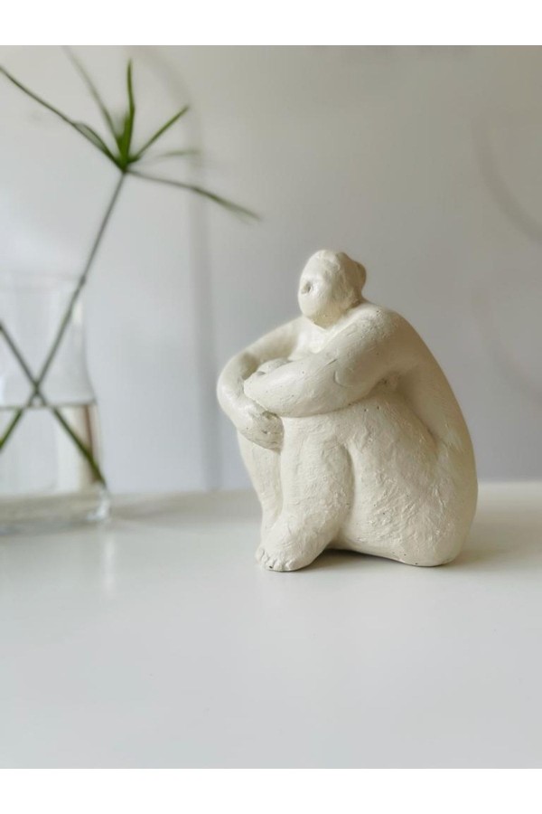 Alle Fat Lady Dekoratif Heykel Model Se Krem