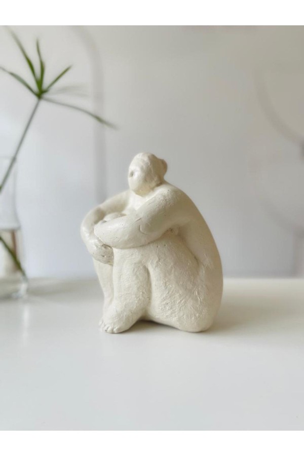 Alle Fat Lady Dekoratif Heykel Model Se Krem