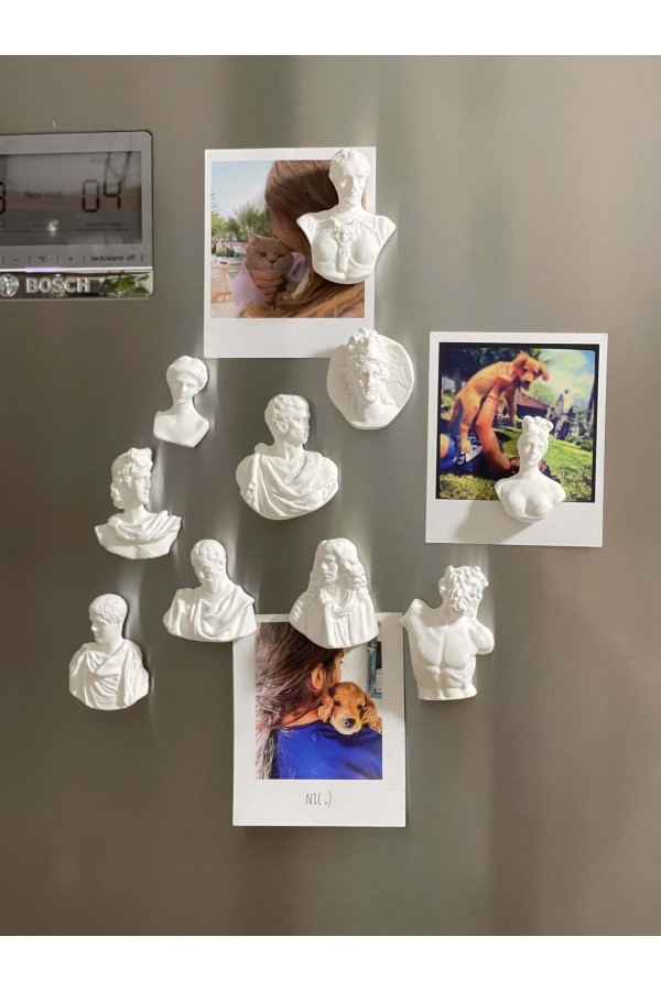 Antik Büst Heykel Magnet Buzdolabı 10'lu