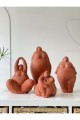 Alle Fat Lady Koleksiyonu Dekoratif Heykel 4lü Terracotta