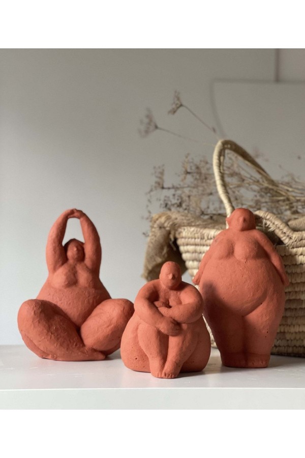 Alle Fat Lady 3lü Heykel Koleksiyonu Nu Ca Se Model Terracota