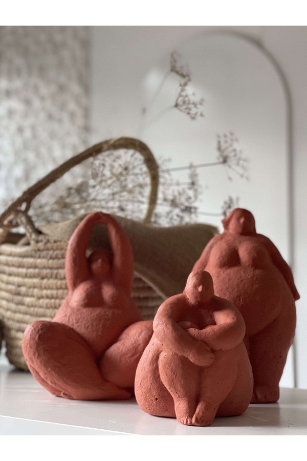 Alle Fat Lady 3lü Heykel Koleksiyonu Nu Ca Se Model Terracota
