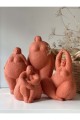 Alle Fat Lady Koleksiyonu Dekoratif Heykel 4lü Terracotta