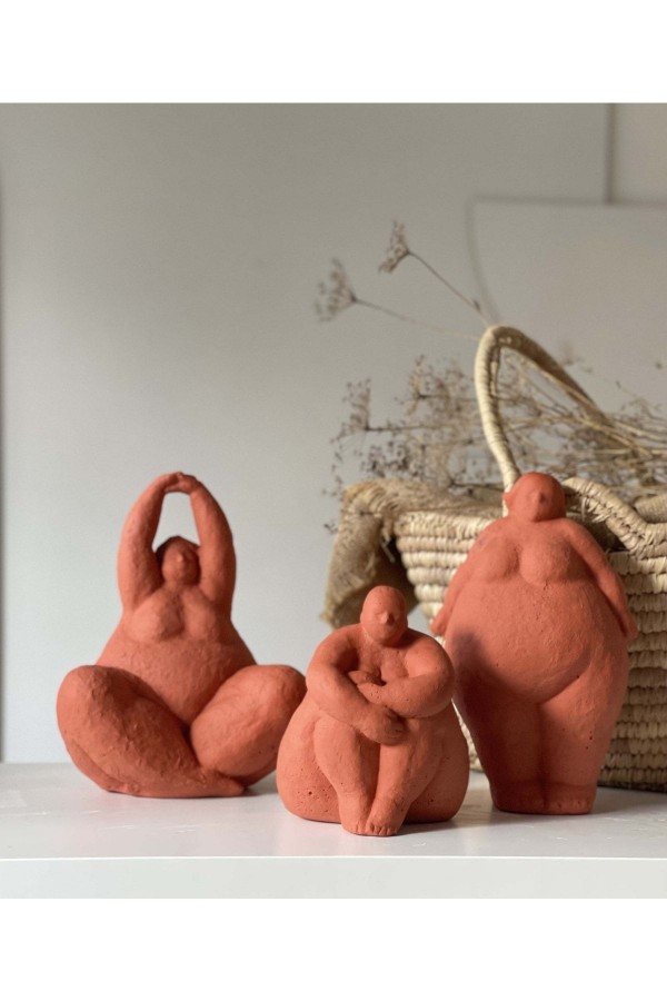 Alle Fat Lady 3lü Heykel Koleksiyonu Nu Ca Se Model Terracota