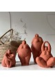 Alle Fat Lady Koleksiyonu Dekoratif Heykel 4lü Terracotta