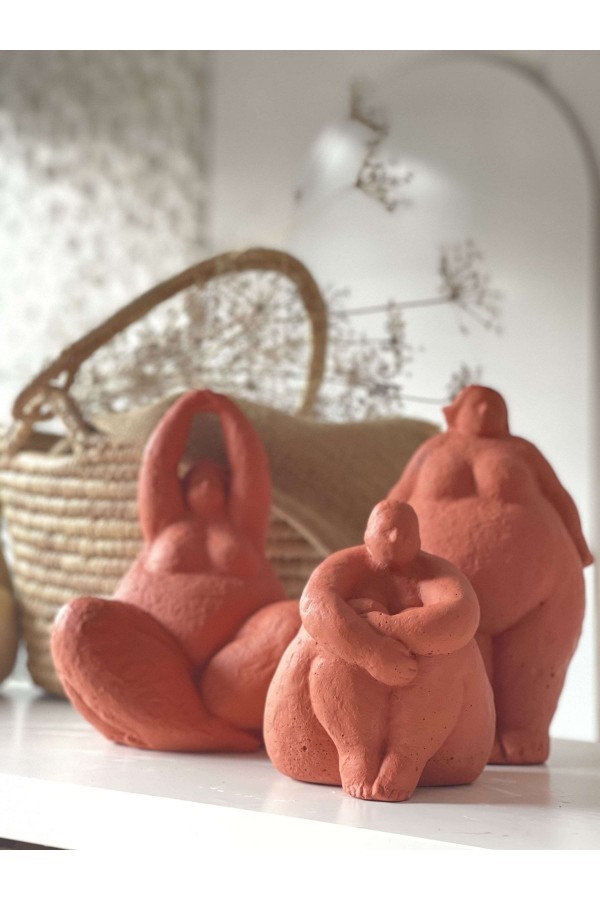 Alle Fat Lady 3lü Heykel Koleksiyonu Nu Ca Se Model Terracota