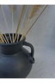 Leya Küpeli Çift Kulplu Büyük Vazo Siyah