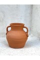 Leya Küpeli Çift Kulplu Büyük Vazo Terracotta