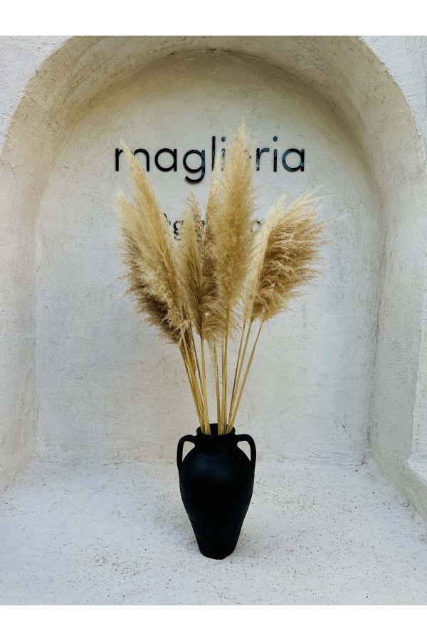 Lana Çift Kulplu Vazo Siyah