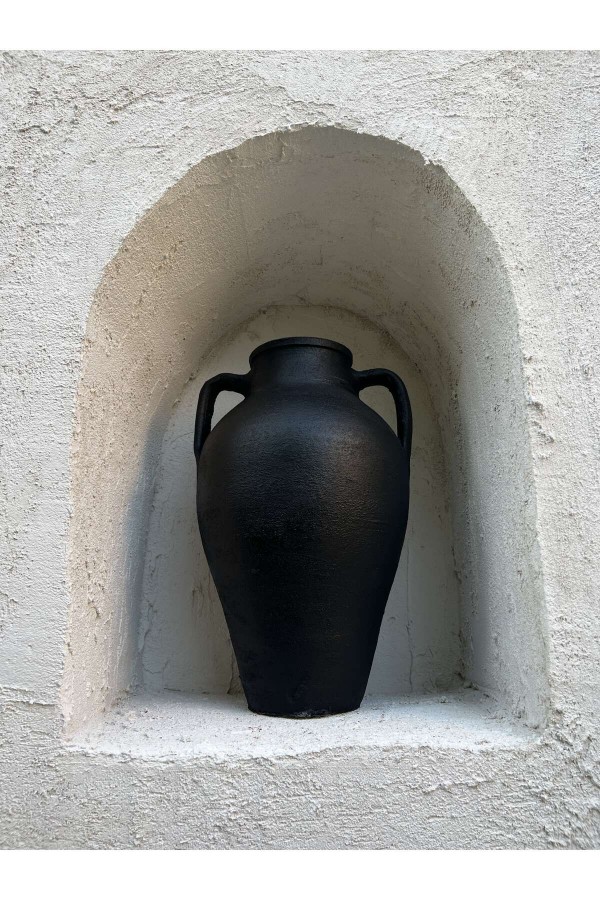 Lana Çift Kulplu Vazo Siyah